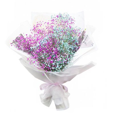 Букет с гипсофилами «Рассвет надежды»