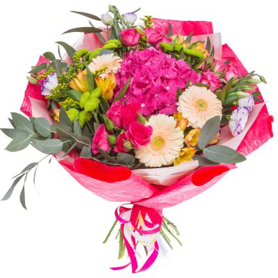 Букет из свежих цветов «Розовый поцелуй»